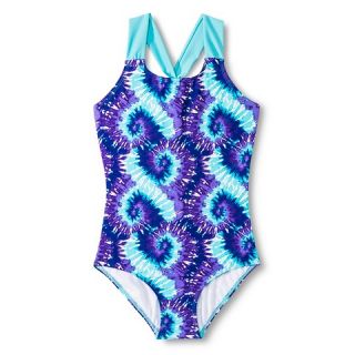 Girls 1 Piece Tie Dye Swimsuit Purple   Xhilaration®