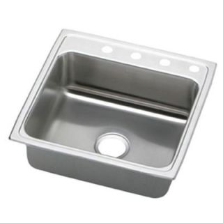 Elkay Pacemaker Top Mount Stainless Steel 22 in. 3 Hole Single Bowl Kitchen Sink PSRQ22193