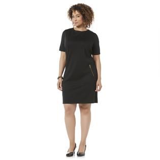 Jaclyn Smith Womens Plus Embellished Shift Dress   Clothing, Shoes
