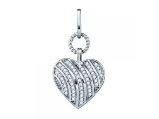 10k White Gold 0.15 CTW Diamond Heart Pendant   1.265 gram    #556 81475 