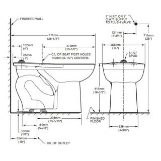 American Standard Madera FloWise 1 piece 1.1 GPF Single Flush High Top ...