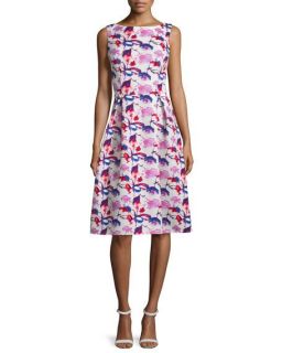 Rickie Freeman for Teri Jon Sleeveless Floral Midi Dress, Multi