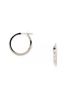 Small White Gold & Diamond Inside Outside Hoop Earrings by Piranesi