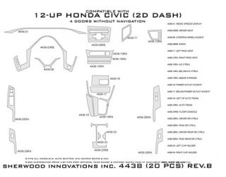 2012, 2013 Honda Civic Wood Dash Kits   Sherwood Innovations 4438 CF   Sherwood Innovations Dash Kits