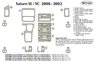 2000, 2001, 2002 Saturn S Series Wood Dash Kits   B&I WD420D DCF   B&I Dash Kits