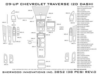 2009 2013 Chevy Traverse Wood Dash Kits   Sherwood Innovations 3852 R   Sherwood Innovations Dash Kits