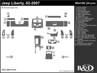2004 Jeep Liberty Wood Dash Kits   B&I WD418E DCF   B&I Dash Kits