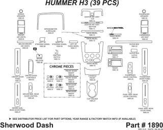 2006 2010 Hummer H3 Wood Dash Kits   Sherwood Innovations 1890 N50   Sherwood Innovations Dash Kits