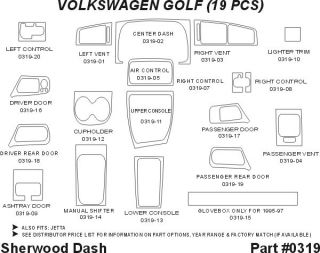 1995 1998 Volkswagen Jetta Wood Dash Kits   Sherwood Innovations 0319 CF   Sherwood Innovations Dash Kits