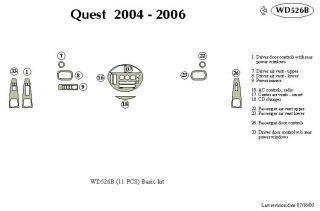2004, 2005, 2006 Nissan Quest Wood Dash Kits   B&I WD526B DCF   B&I Dash Kits
