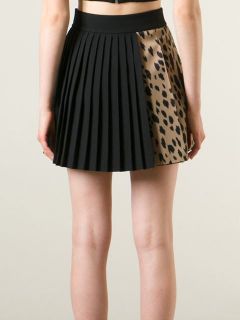 Fausto Puglisi Leopard Panel Pleated Mini Skirt   Smets