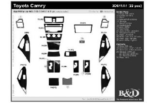 2007 2011 Toyota Camry Wood Dash Kits   B&I 3D041A1 DCF   B&I Dash Kits