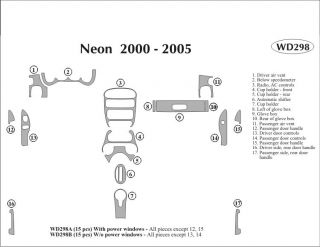 2000 2005 Dodge Neon Wood Dash Kits   B&I WD298A DCF   B&I Dash Kits