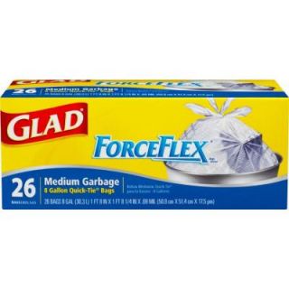 Glad 8 Gal. ForceFlex Quick Tie Trash Bags (26 Count) 1258770403