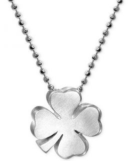 Alex Woo Little Faith Clover Pendant Necklace in Sterling Silver