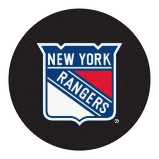 FANMATS New York Rangers Black 2 ft. 3 in. x 2 ft. 3 in. Round Accent Rug 10472