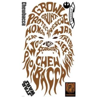 RoomMates 19 in. Multi Color Star Wars Typographic Chewbacca Peel and Stick Giant Wall Decals RMK2386GM