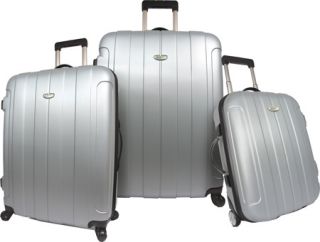 Travelers Choice Rome 3 Piece Hard Shell Spinning Collection   Silver