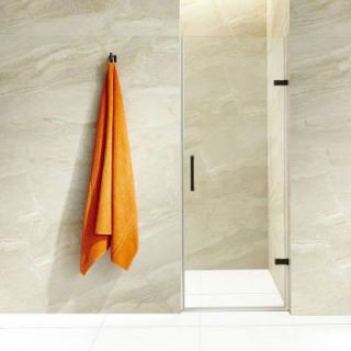 Vigo SoHo 30 in. to 30.5 in. x 70.625 in. Adjustable Frameless Hinged Shower Door in Antique Rubbed Bronze with Clear Glass VG6072ARBCL30