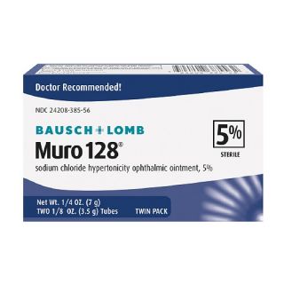 Muro 128 Sodium Chloride Hypertonicity Ophthalmic Ointment, 5% Sterile,Twin Pack