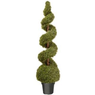National Tree Company 60 in. Cedar Spiral Artificial Tree with Ball and Dark Green Round Growers Pot LCSB4 700 60