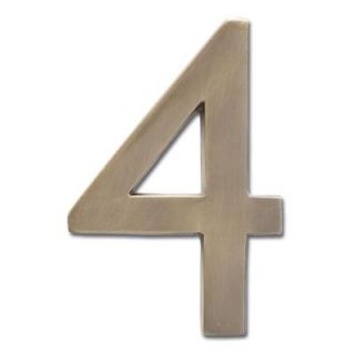 Architectural Mailboxes 5 in. Antique Brass Floating House Number 4 3585AB 4