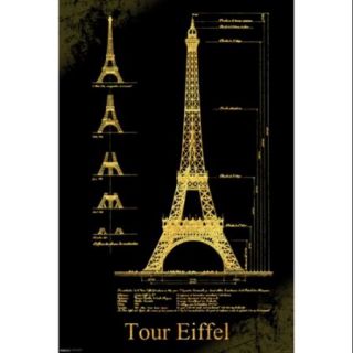 Eiffel Tower Design Poster Print (24 x 36)