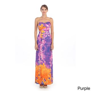 Hadari Womens Floral Sweetheart Maxi Dress   Shopping   Top