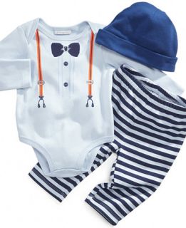First Impressions Baby Set, Baby Boys 3 Piece Suspender Hat, Bodysuit