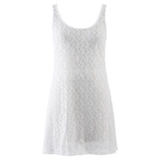 White Simple See Through Lace Swimsuit Beach Cover Up Dress Size Medium