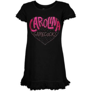 South Carolina Gamecocks Toddler Girls Black Glitter Heart Logo Dress