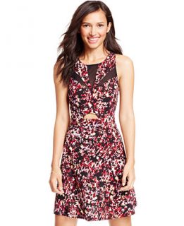 Material Girl Juniors Keyhole Floral Print Dress, Only at