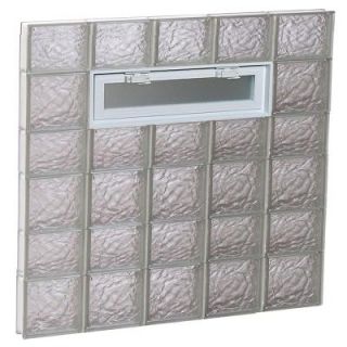 Clearly Secure 38.75 in. x 40.5 in. x 3.125 in. Ice Pattern Vented Glass Block Window 4042VIC