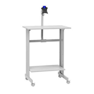 Buddy Products 56 in. H x 29 in. W x 20 in. D Grey Stand Up Height Work Station with LCD Mount Computer Desk 6464 18
