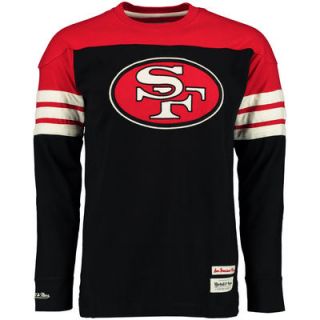 San Francisco 49ers Mitchell & Ness Pump Fake Long Sleeve T Shirt   Black