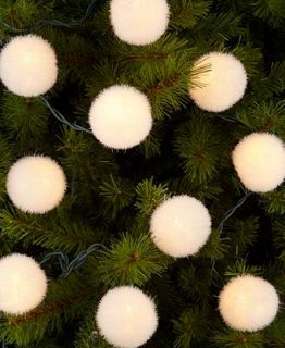 Kurt Adler White Flocked Ball Christmas Lights   Holiday Lane