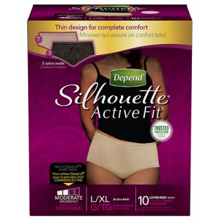 Depend Silhouette Incontinence Briefs for Women, Maximum Absorbency Large/Extra Large Soft Peach