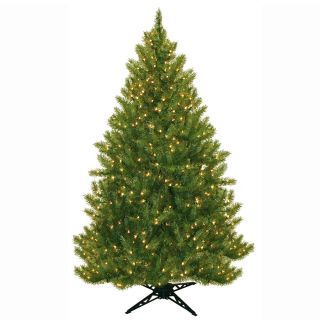 6.5 ft Pre Lit Fir Artificial Christmas Tree with White Incandescent Lights
