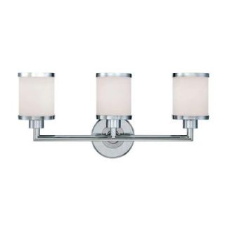 Millennium Lighting 3 Light Chrome Vanity Light with Etched White Glass 223 CH