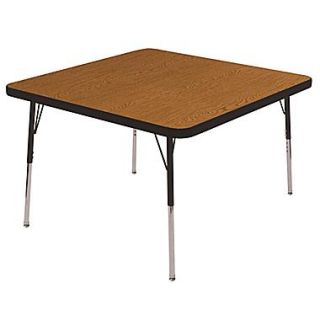 ECR4Kids 30 x 30 Square Activity Table With Toddler Legs & Swivel Glide, Oak/Black/Black