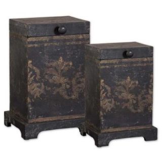 Home Decorators Collection 7.5 in. W x 11.5 in. H x 7 in. D Mango Wood Decorative Boxes (Set of 2) 1285500820