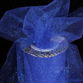 Designer Sapphire Blue Glitter Tulle Craft Ribbon 3" x 220 Yards
