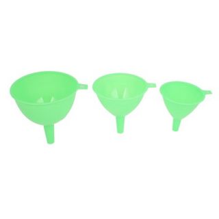 Large Medium Small Size Green Plastic Water Filter Funnel 3 Pieces