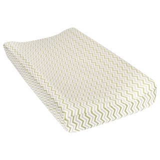 Trend Lab Sage and Grey Chevron Deluxe Flannel Changing Pad Cover