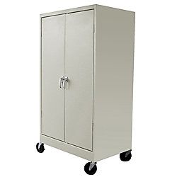 Atlantic Metal Industries Heavy Duty Mobile Storage Cabinet 3 Shelf 66 H x 36 W x 24 D Putty