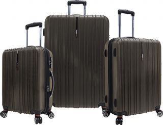 Travelers Choice Tasmania 3 Piece Expandable Spinner Luggage   Dark Brown