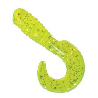 Creme Lure The Same Thing 2" Curl Tail Worm, Chartreuse Silver, Pack of 10
