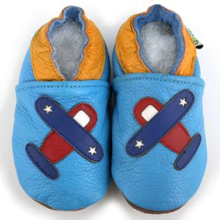 Airplane Soft Sole Blue Leather Baby Shoes   14173418  