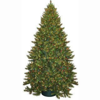 9 ft Pre Lit Fir Artificial Christmas Tree with Multicolor Incandescent Lights