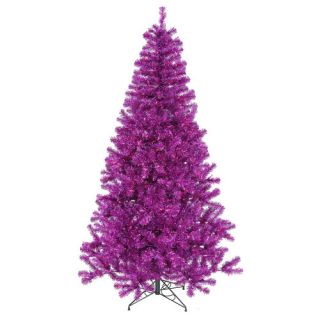 Vickerman 7 Sparkling Purple Artificial Christmas Tree with Purple
